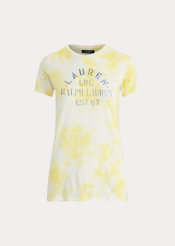 Playeras Ralph Lauren Mujer Amarillos / Multicolor - Tie-Dye Cotton-Blend - ETKQH3489